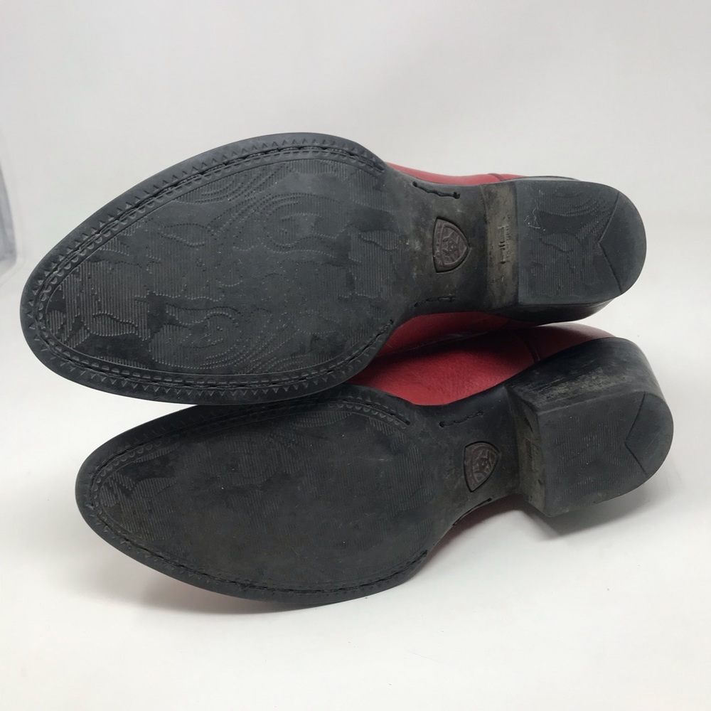 Ariat Red Leather Western Cowgirl Boots Size 8B - Picture 9 of 12